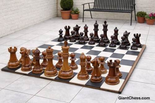 12" Sets giant teak chess photo