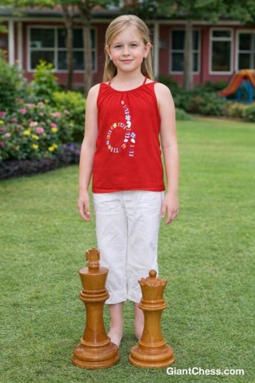 12" Sets giant teak chess photo