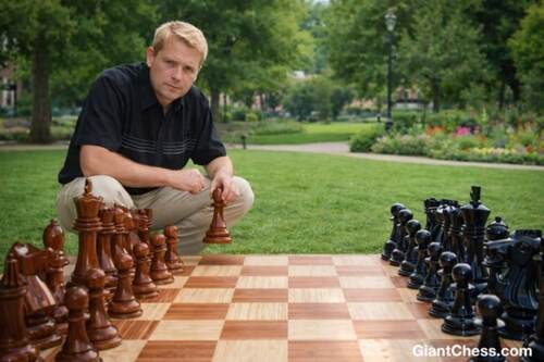 12" Sets giant teak chess photo