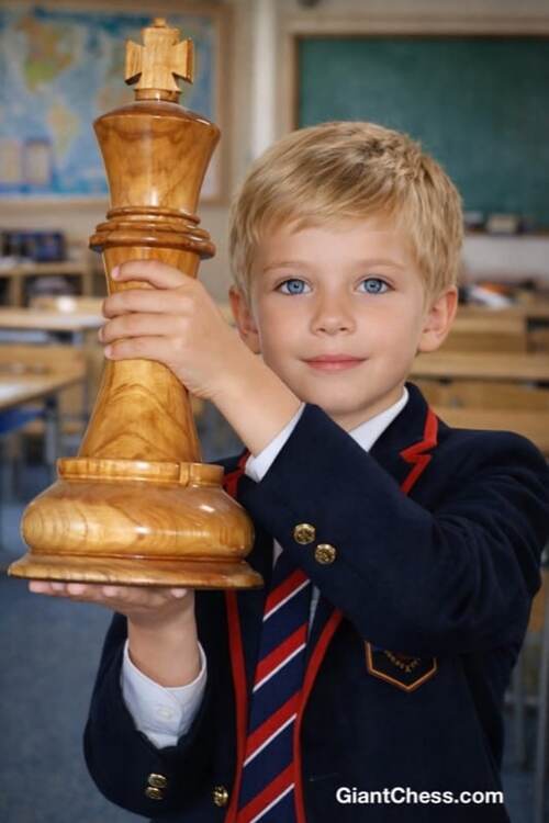 12" Sets giant teak chess photo