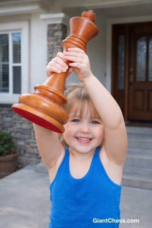 12" Sets giant teak chess photo
