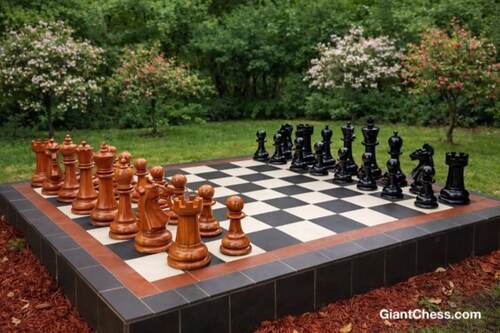 16" Sets giant teak chess photo