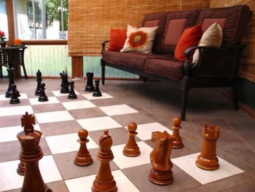 16" Sets giant teak chess photo