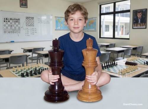 16" Sets giant teak chess photo