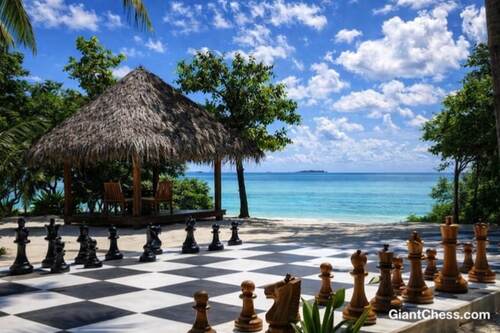 24" Sets giant teak chess photo