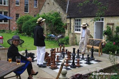 24" Sets giant teak chess photo