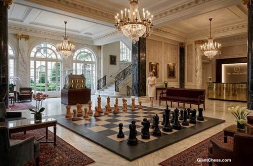24" Sets giant teak chess photo