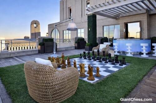 24" Sets giant teak chess photo