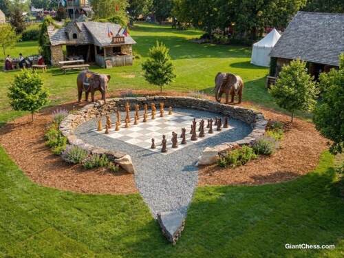 36" Sets giant teak chess photo