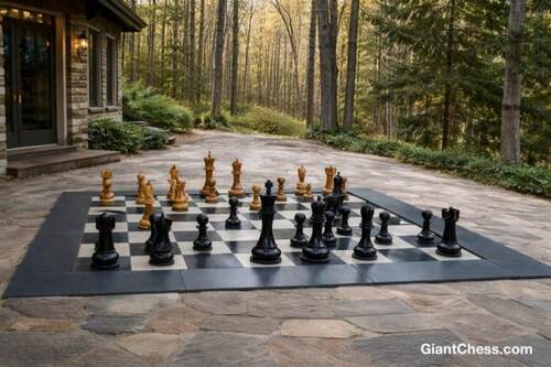 36" Sets giant teak chess photo
