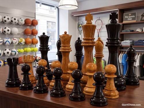 36" Sets giant teak chess photo