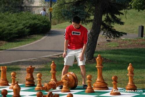 36" Sets giant teak chess photo