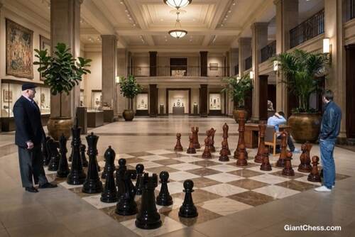 36" Sets giant teak chess photo