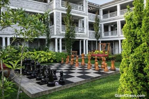 48" Sets giant teak chess photo