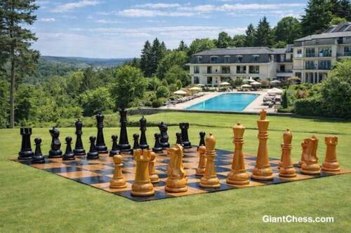 48" Sets giant teak chess photo