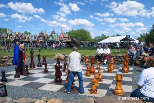 48" Sets giant teak chess photo