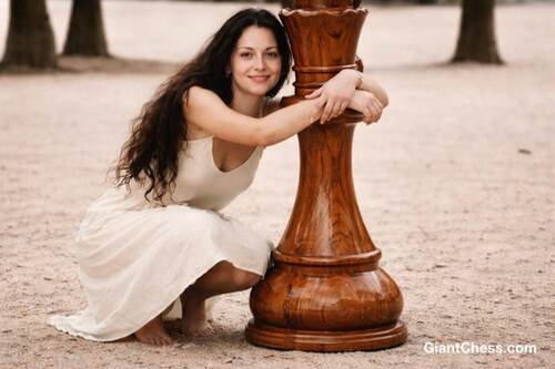 48" Sets giant teak chess photo