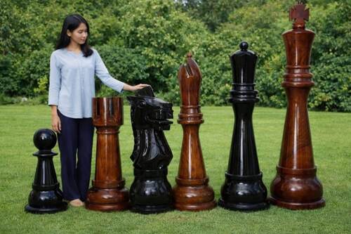 60" Sets giant teak chess photo