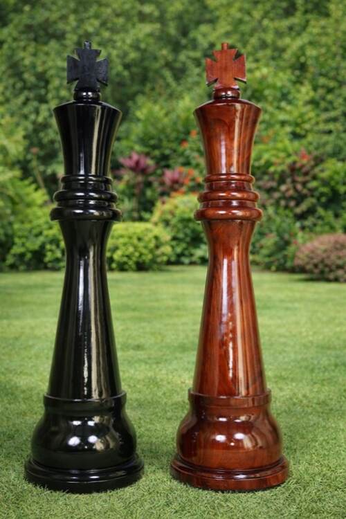 60" Sets giant teak chess photo
