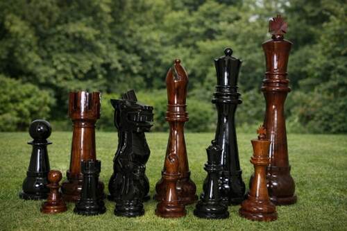60" Sets giant teak chess photo