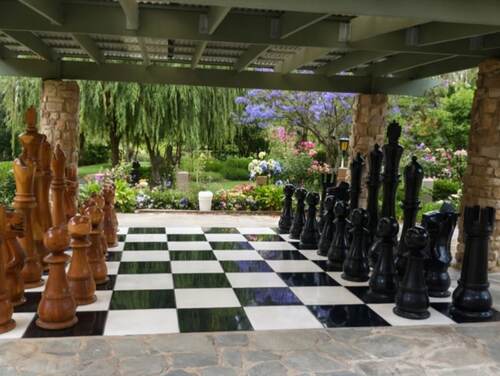 72" Sets giant teak chess photo