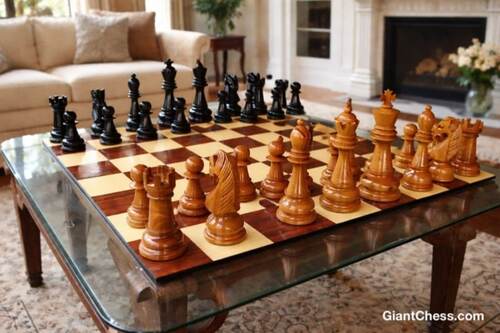 8" Sets giant teak chess photo