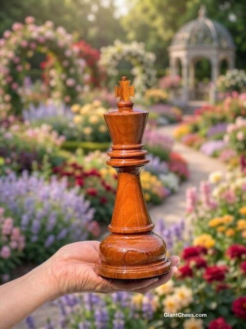 8" Sets giant teak chess photo