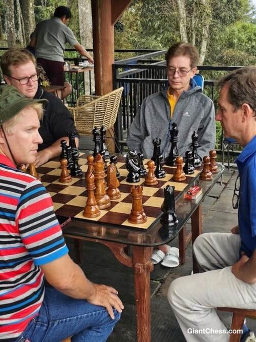 8" Sets giant teak chess photo